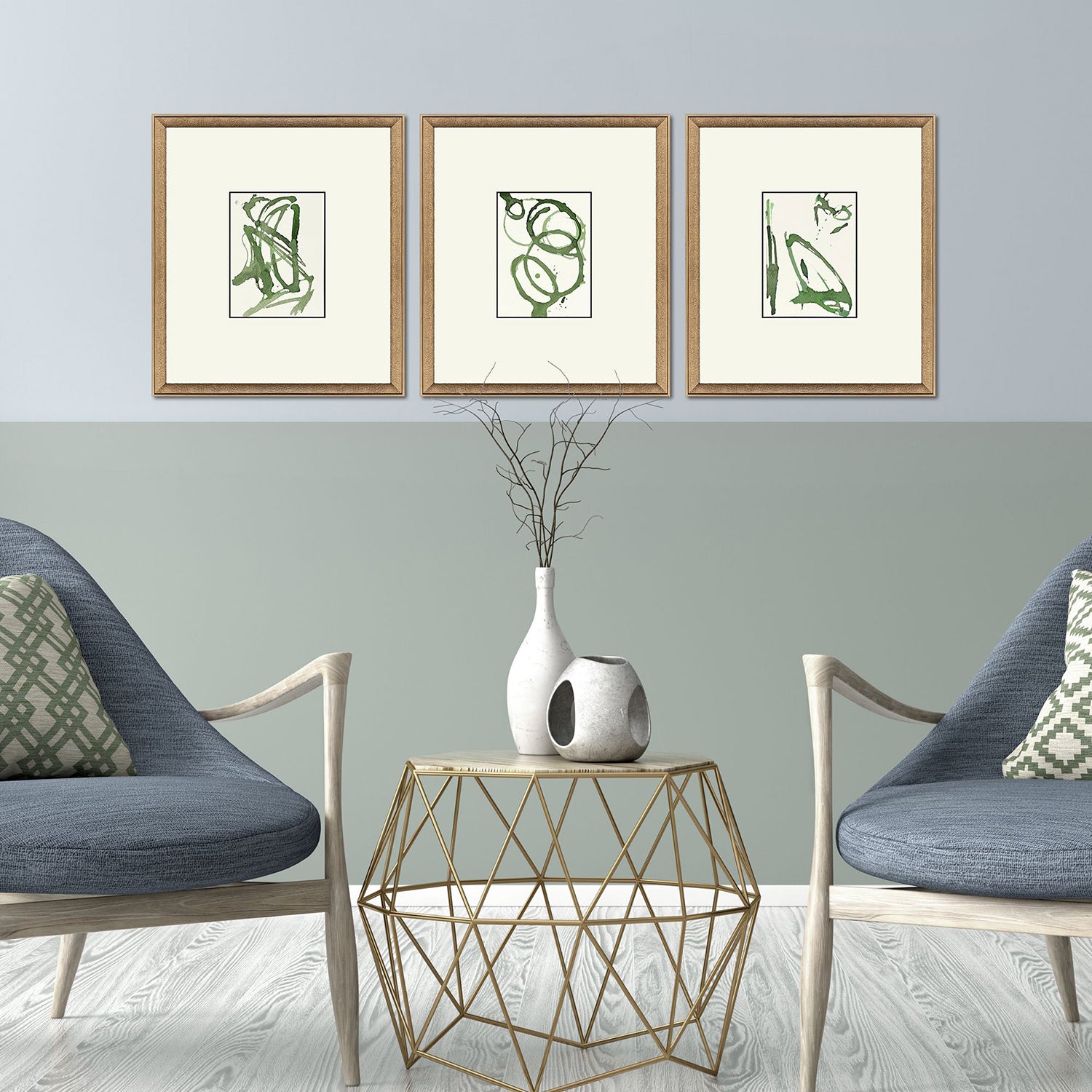 Sarah Lang Chaos II Framed Art Set of 3