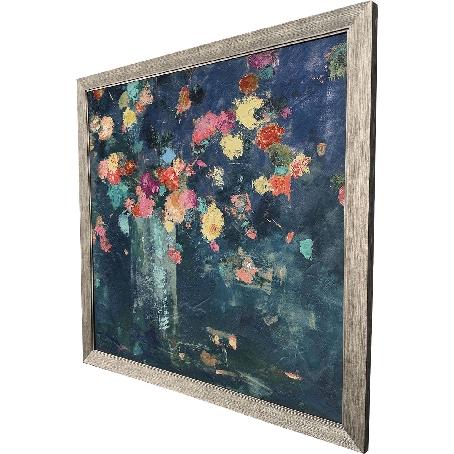 Jordan Glassco-Smith Vintage Floral on Blue Framed Art