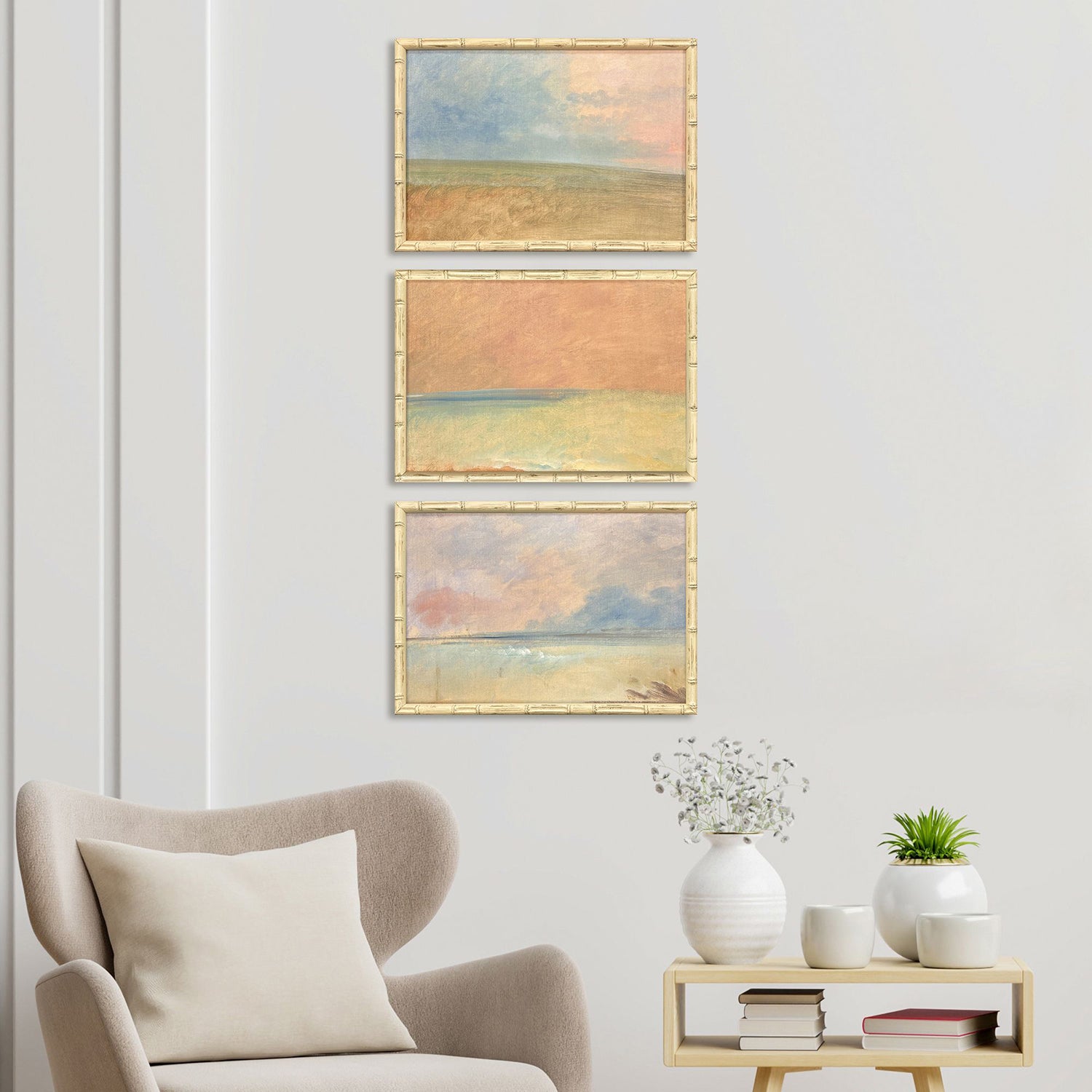Sarah Lang Serene Horizon I Framed Art Set of 3