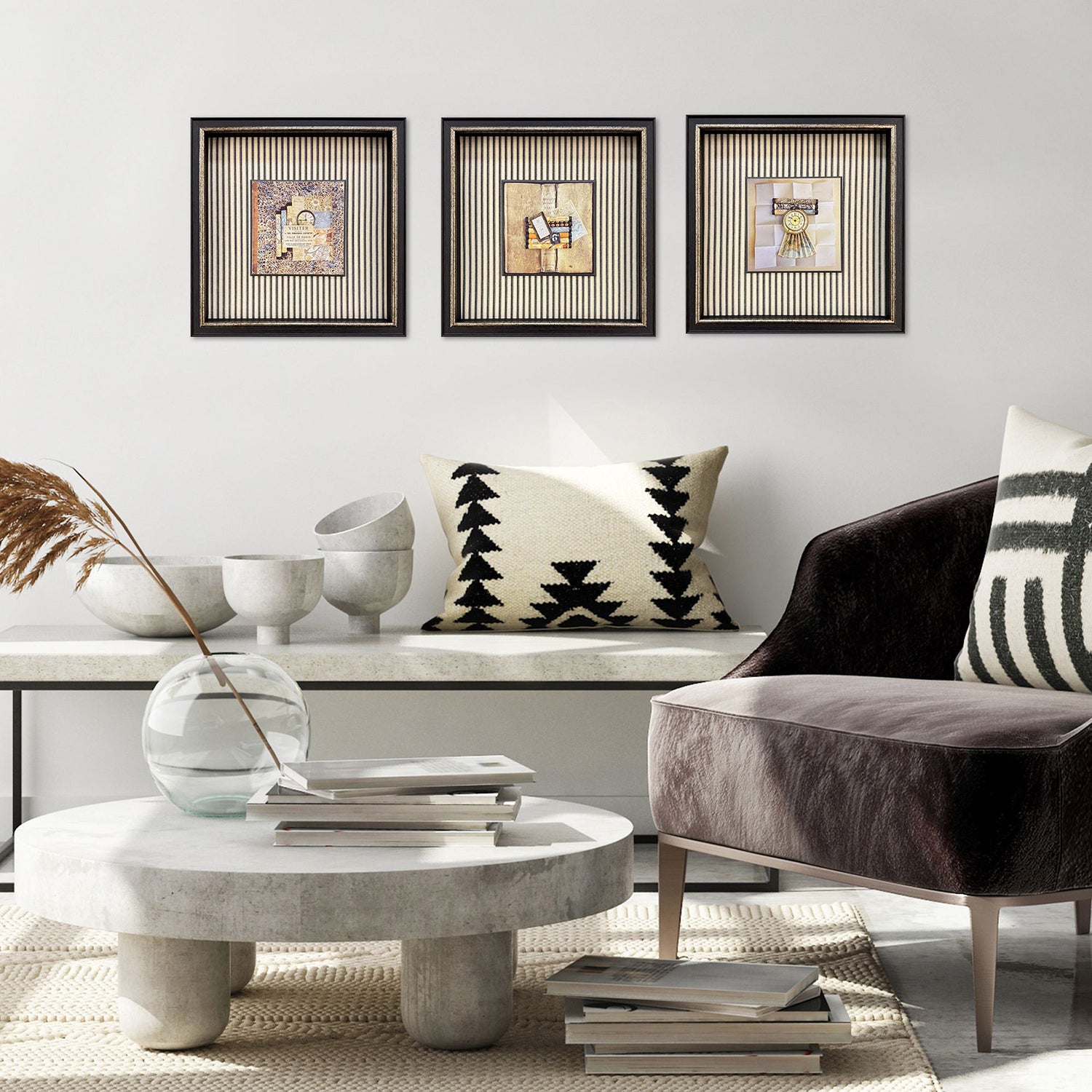 Malanta Knowles Vintage Collages II Framed Art Set of 3