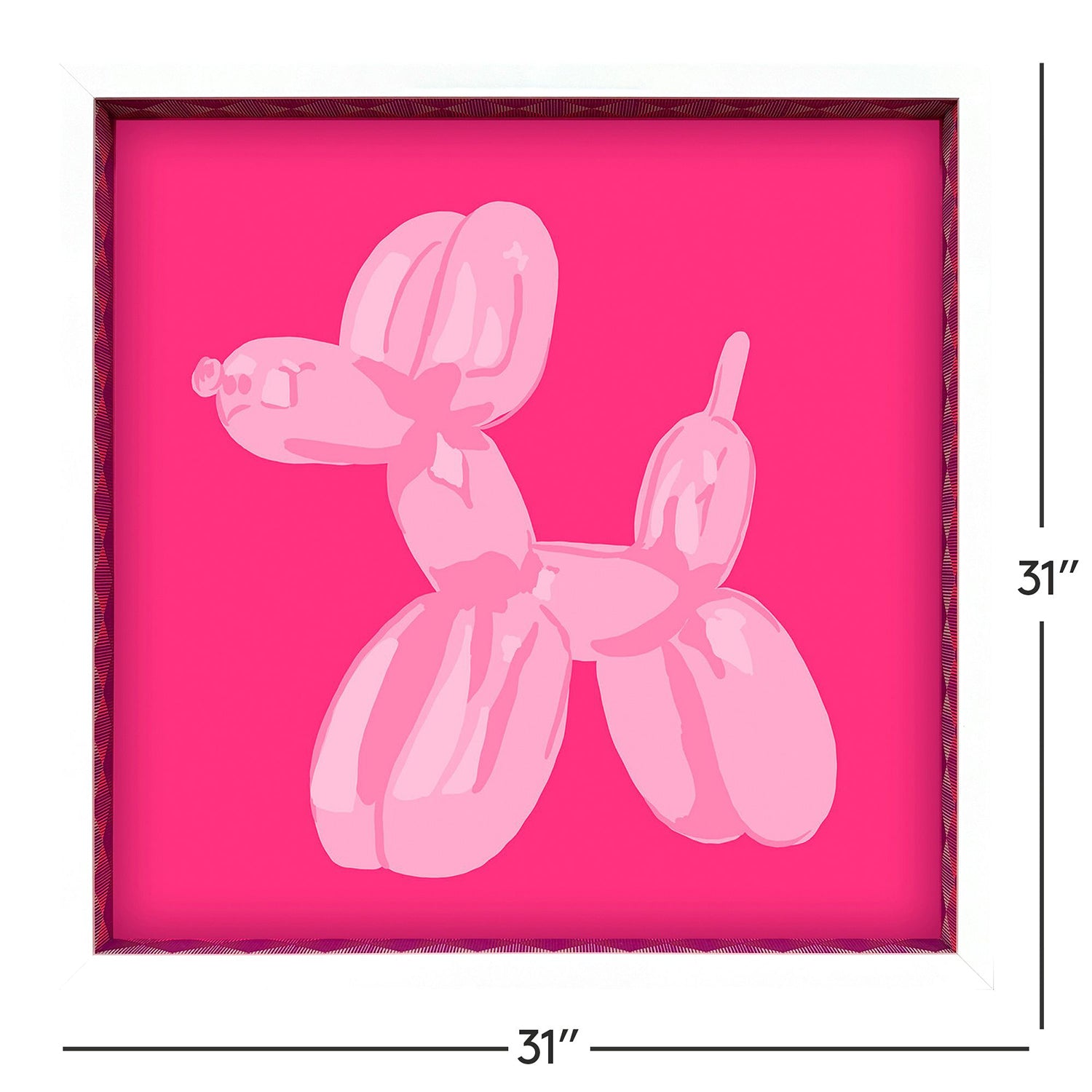 Sarah Lang Pink Dog Balloon Framed Art