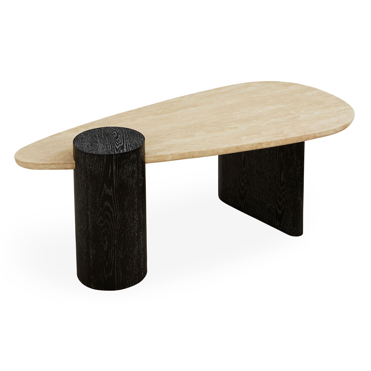Jonathan Adler Oeuf Travertine Cocktail Table