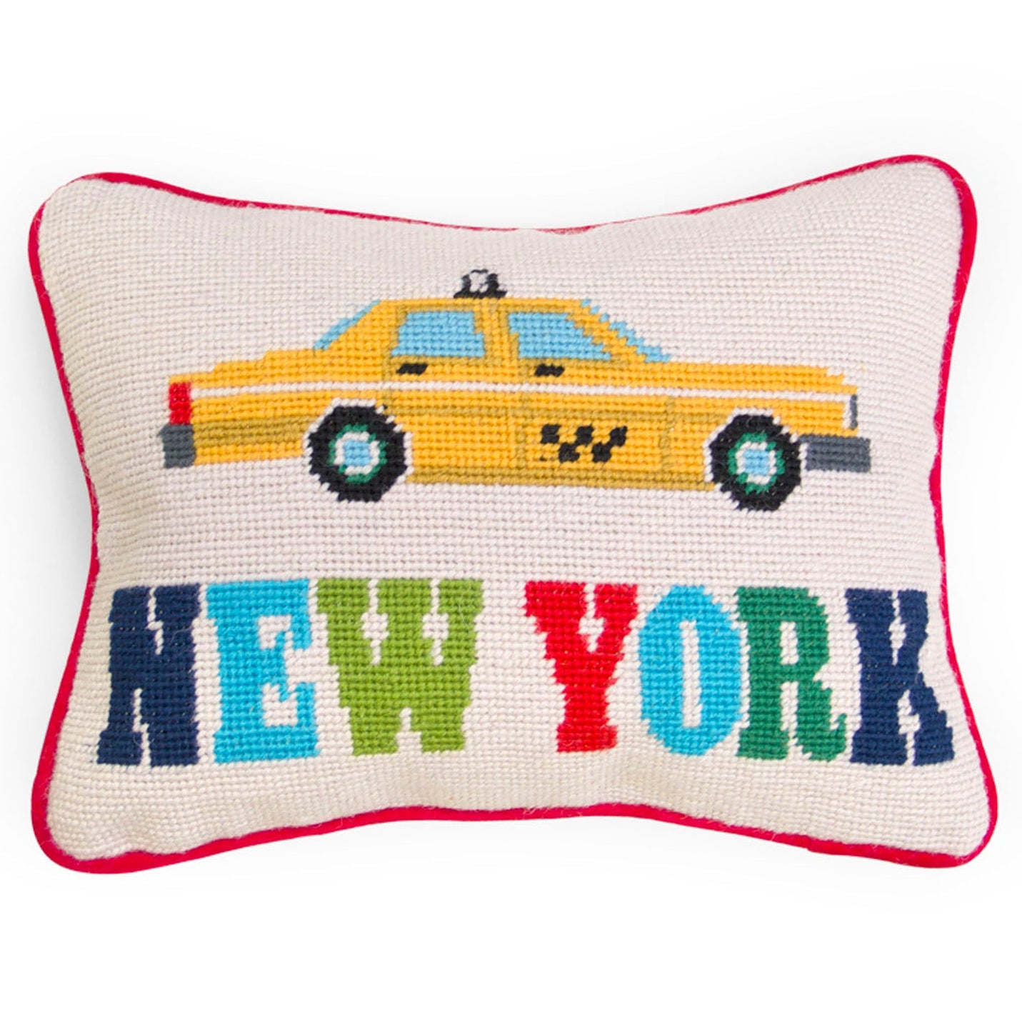 Jonathan Adler Jet Set New York Needlepoint Throw Pillow