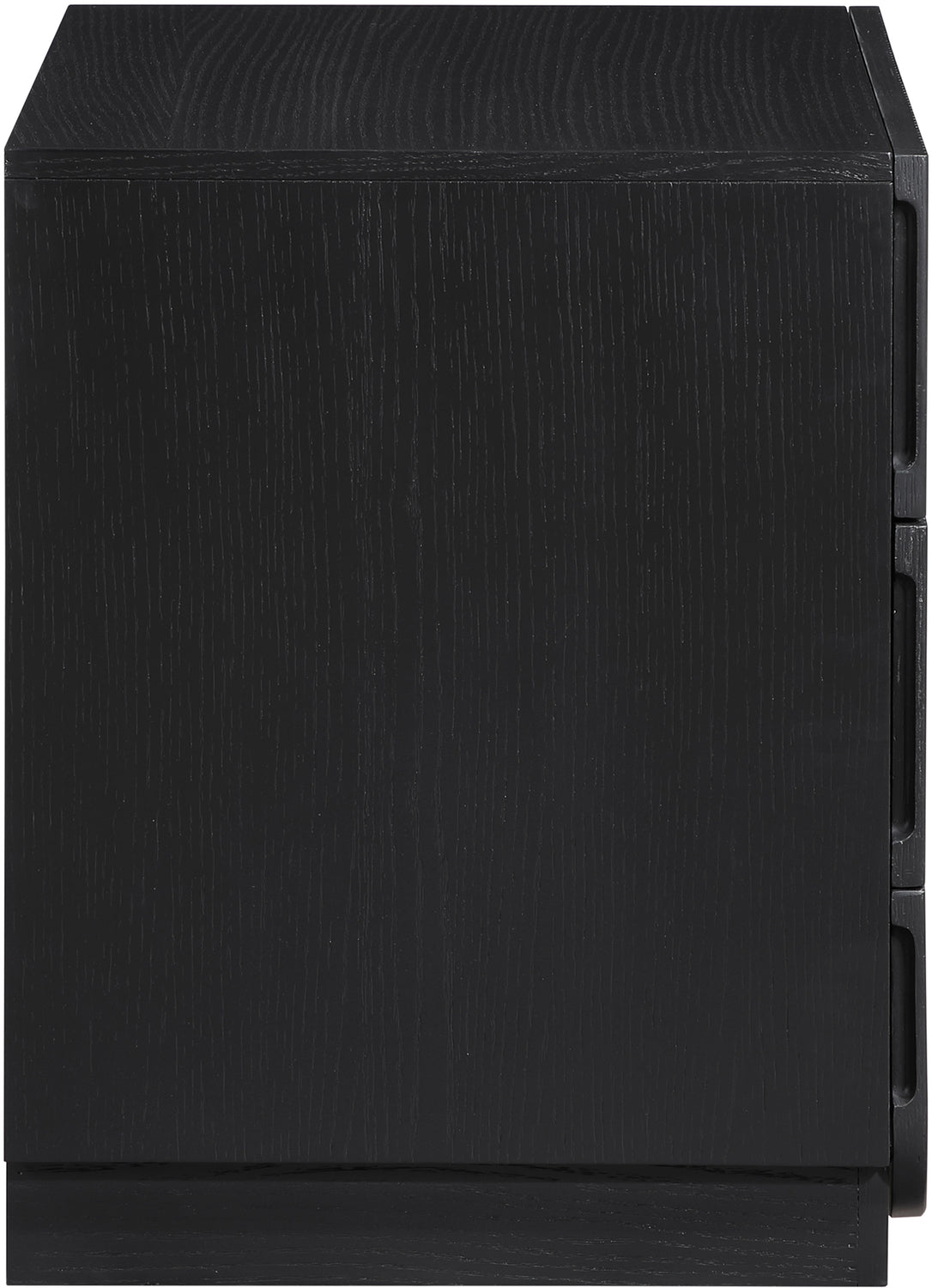 Scallop 24in Black Oak Veneer Nightstand Set of 2