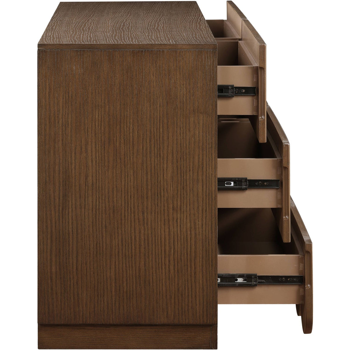 Scallop Brown Oak Veneer Dresser