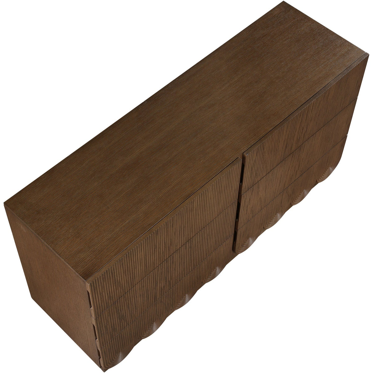 Scallop Brown Oak Veneer Dresser