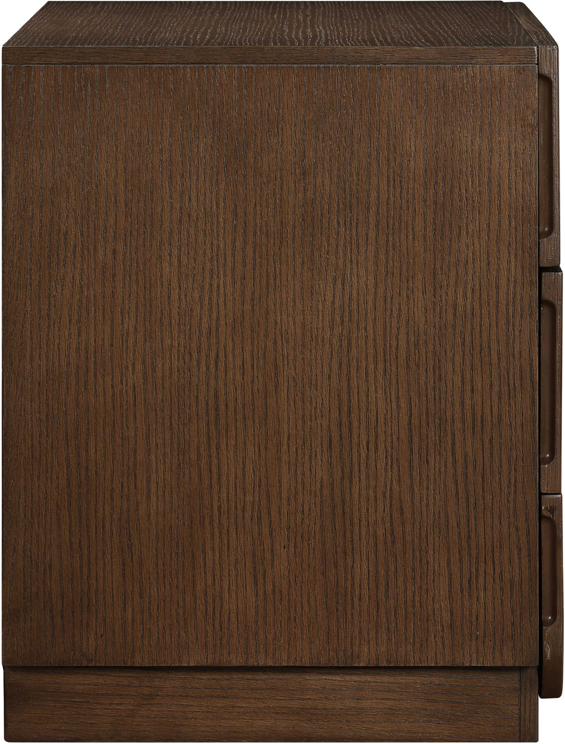 Scallop 24in Brown Oak Veneer Nightstand Set of 2