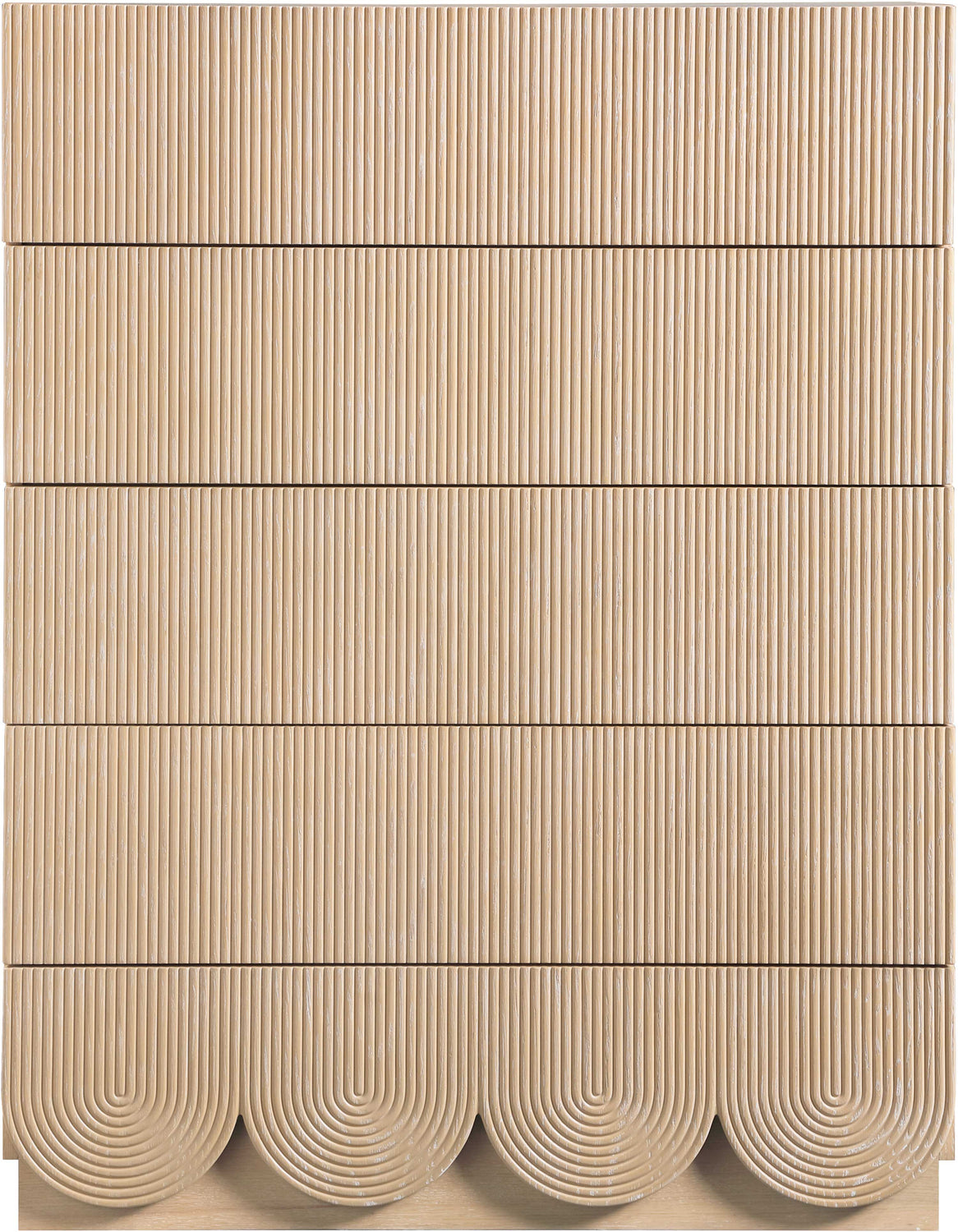 Scallop Natural Oak Veneer Chest