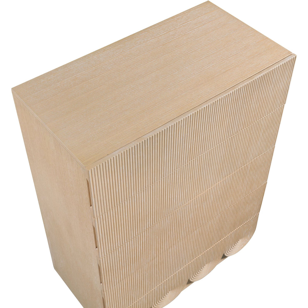 Scallop Natural Oak Veneer Chest