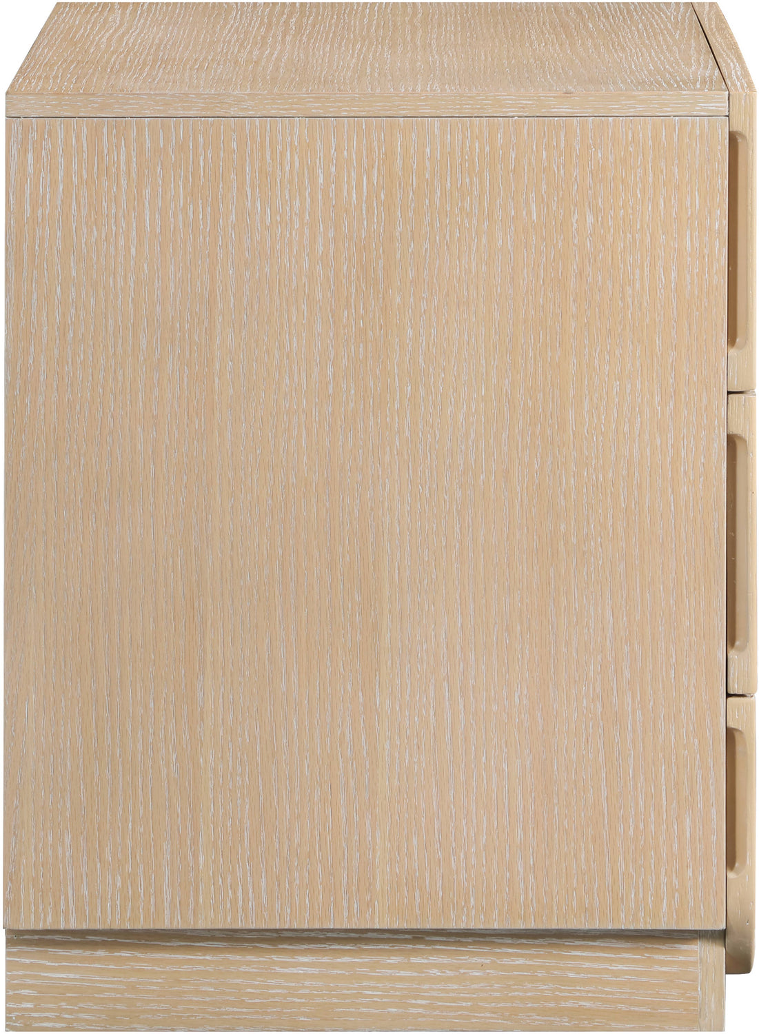 Scallop 24in Natural Oak Veneer Nightstand Set of 2