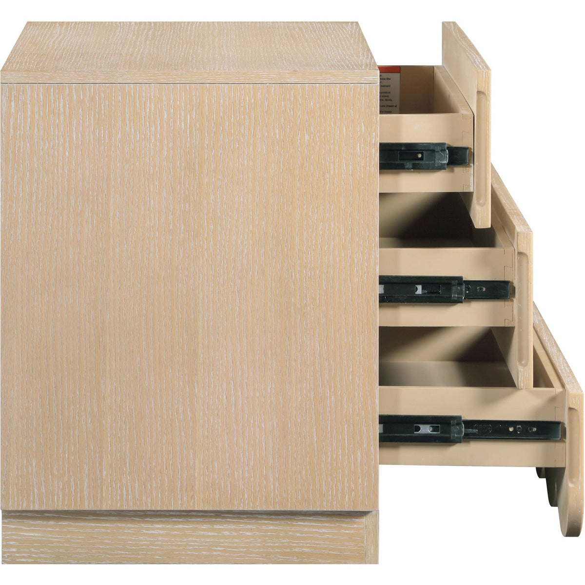 Scallop 24in Natural Oak Veneer Nightstand Set of 2