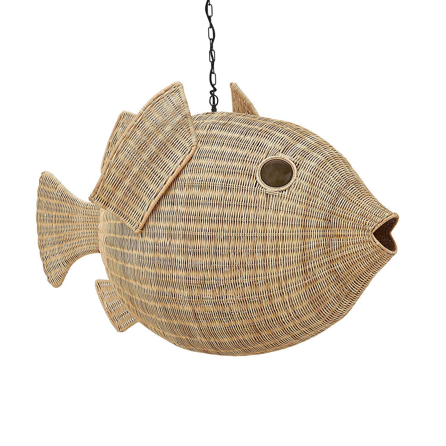 Jonathan Adler Wicker Blowfish Pendant