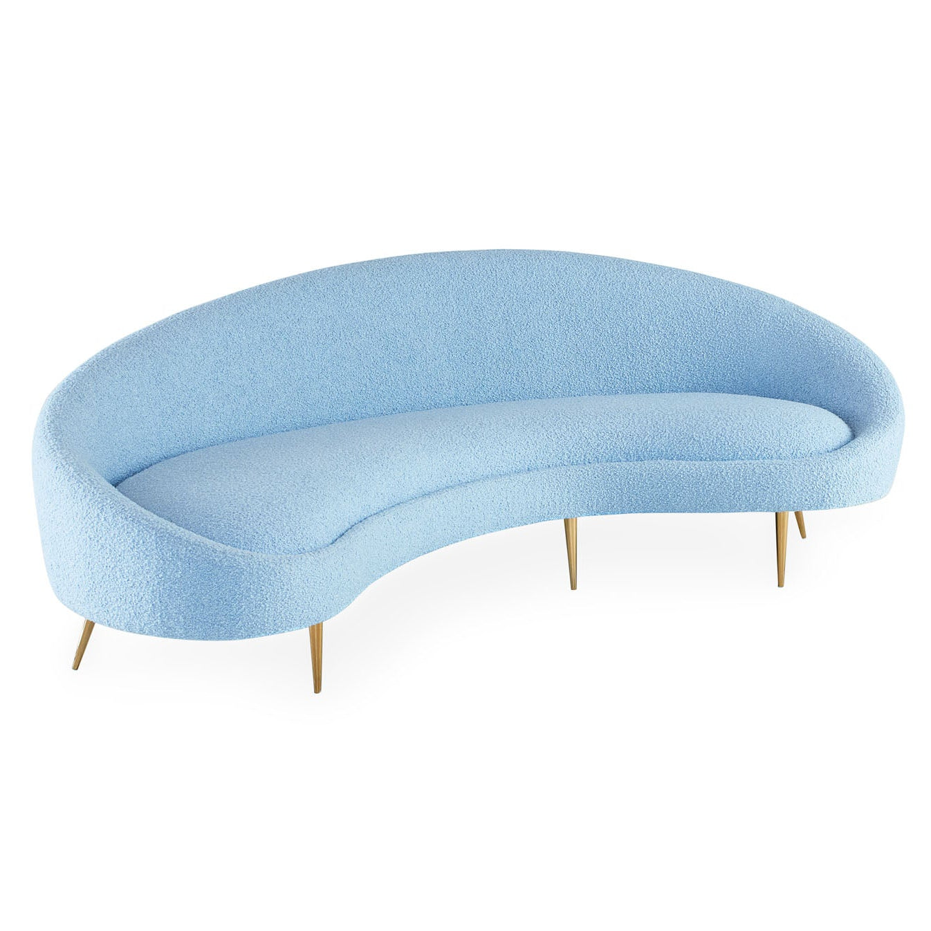 Jonathan Adler Ether Cirrus Sky 94in Curved Sofa