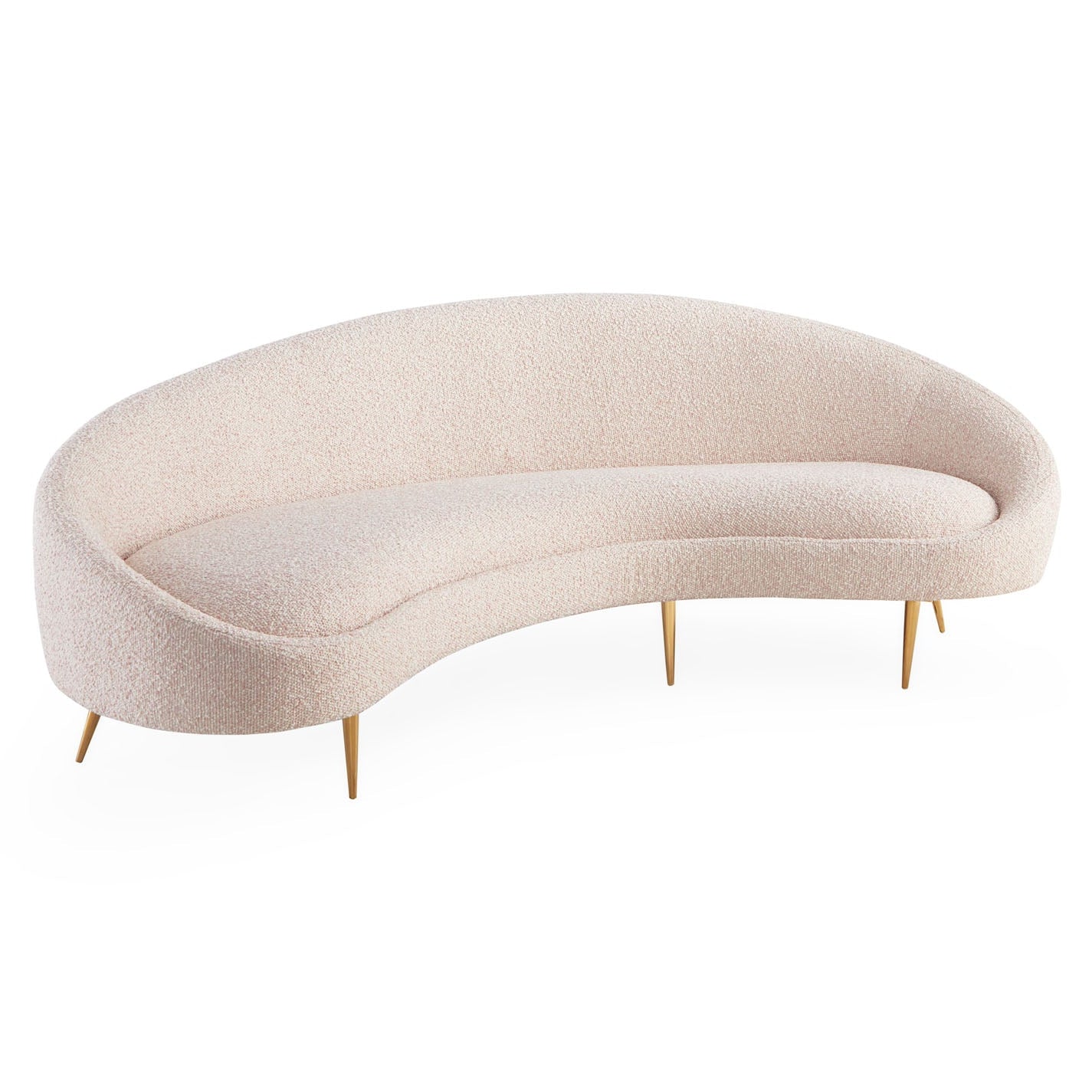 Jonathan Adler Ether Cirrus Blush 94in Curved Sofa