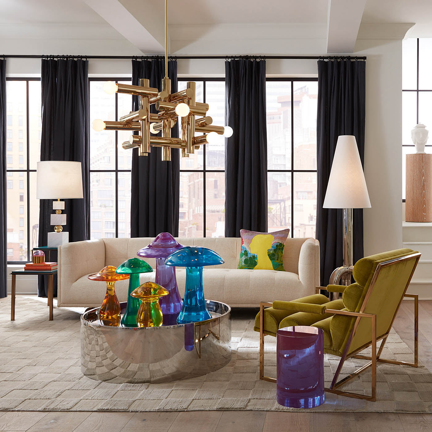 Jonathan Adler Channeled Goldfinger Lounge Chair