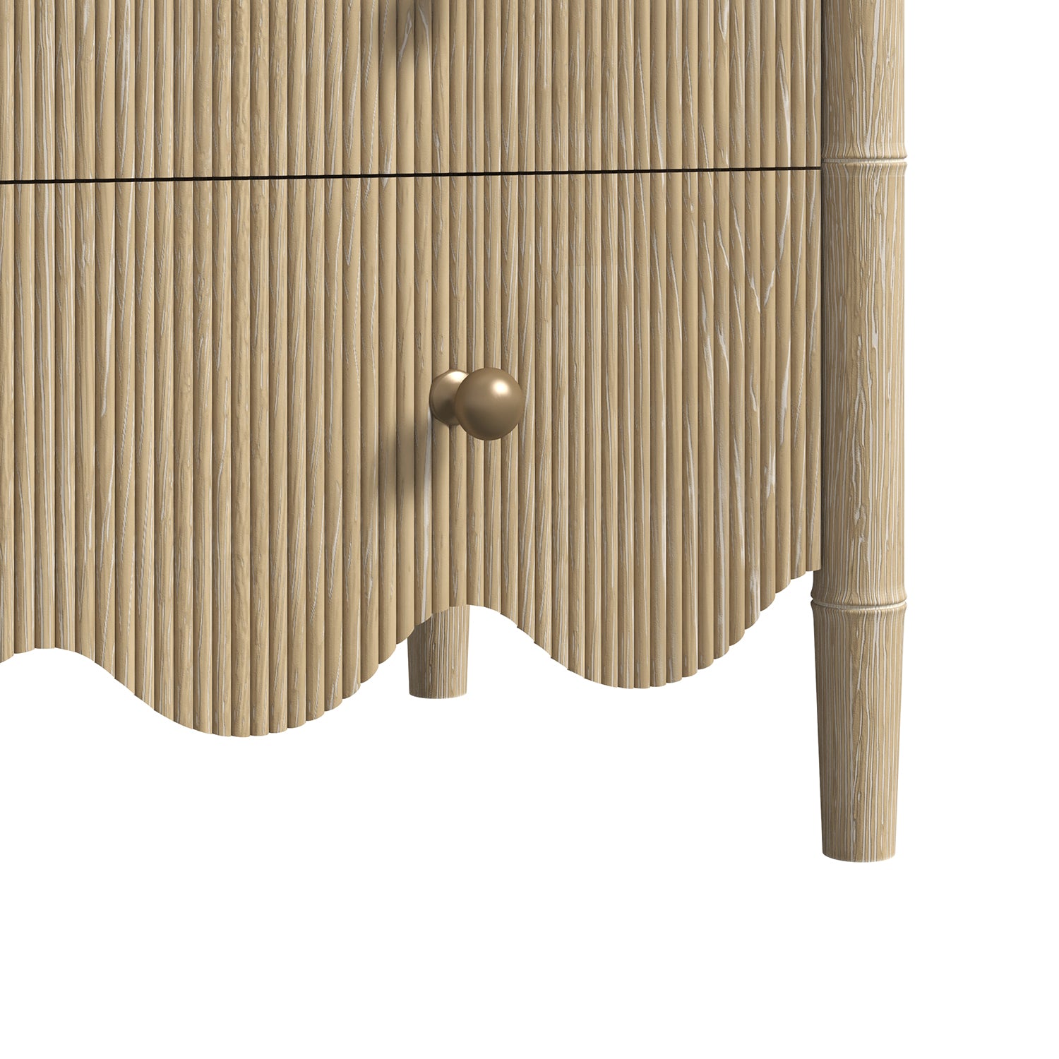 Haven Bachelor's Chest in Sun Oak, angled back view