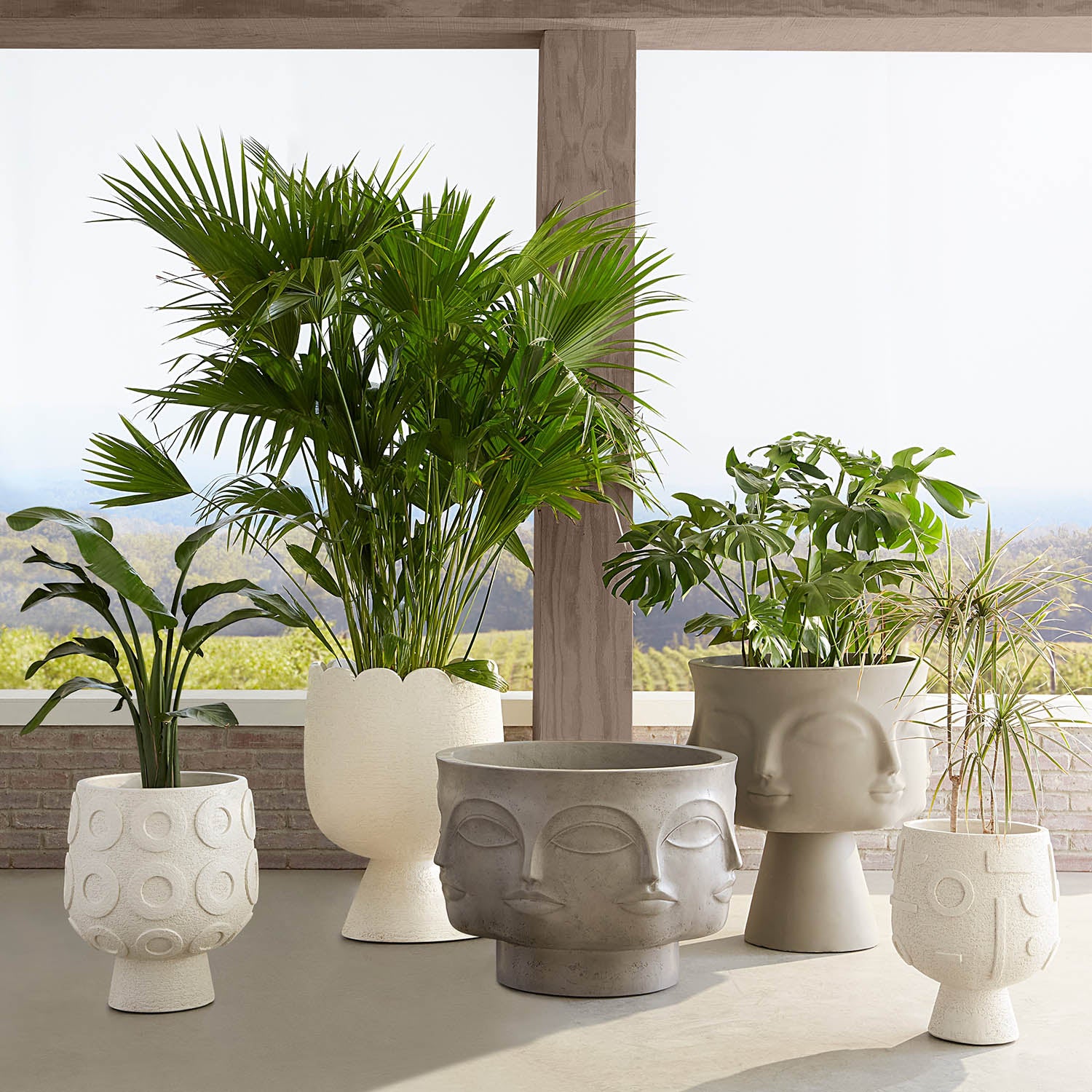 Jonathan Adler Osaka Disc Concrete Planter - Final Sale