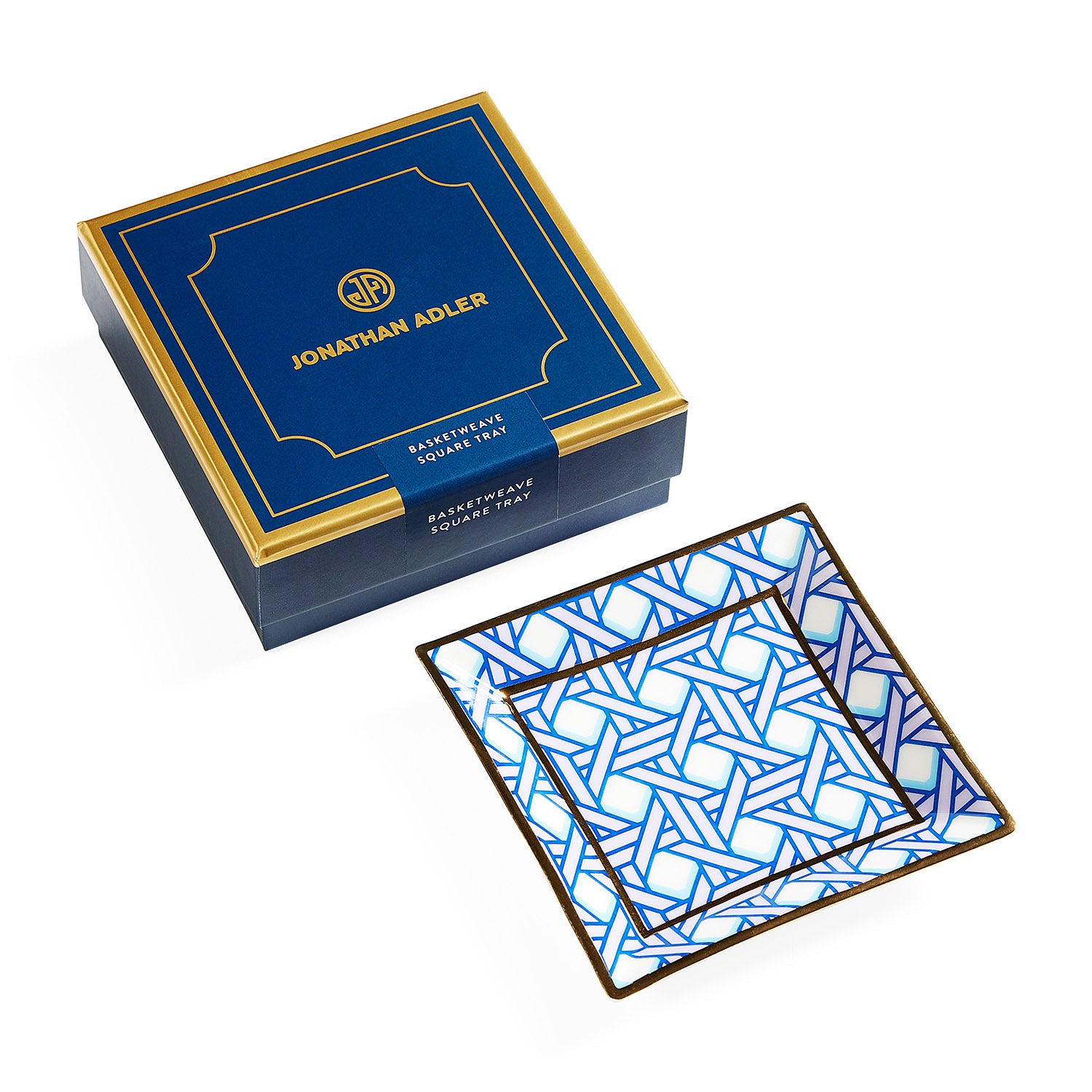 Jonathan Adler Basketweave Square Tray