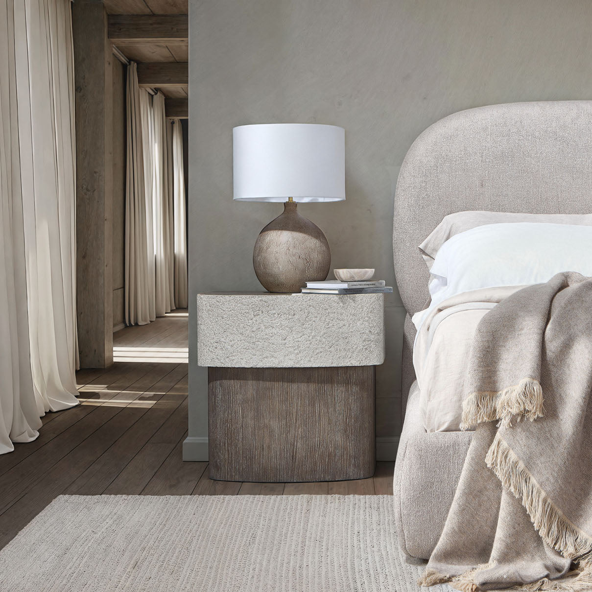 Bernhardt Monolith Faux Stone Nightstand