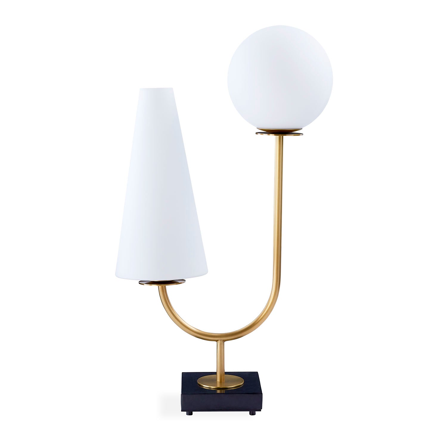 Jonathan Adler Paradiso table lamp, detail of black marble base