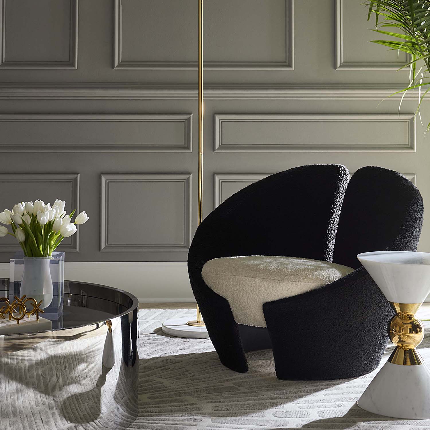 Jonathan Adler Marais Black Lounge Chair