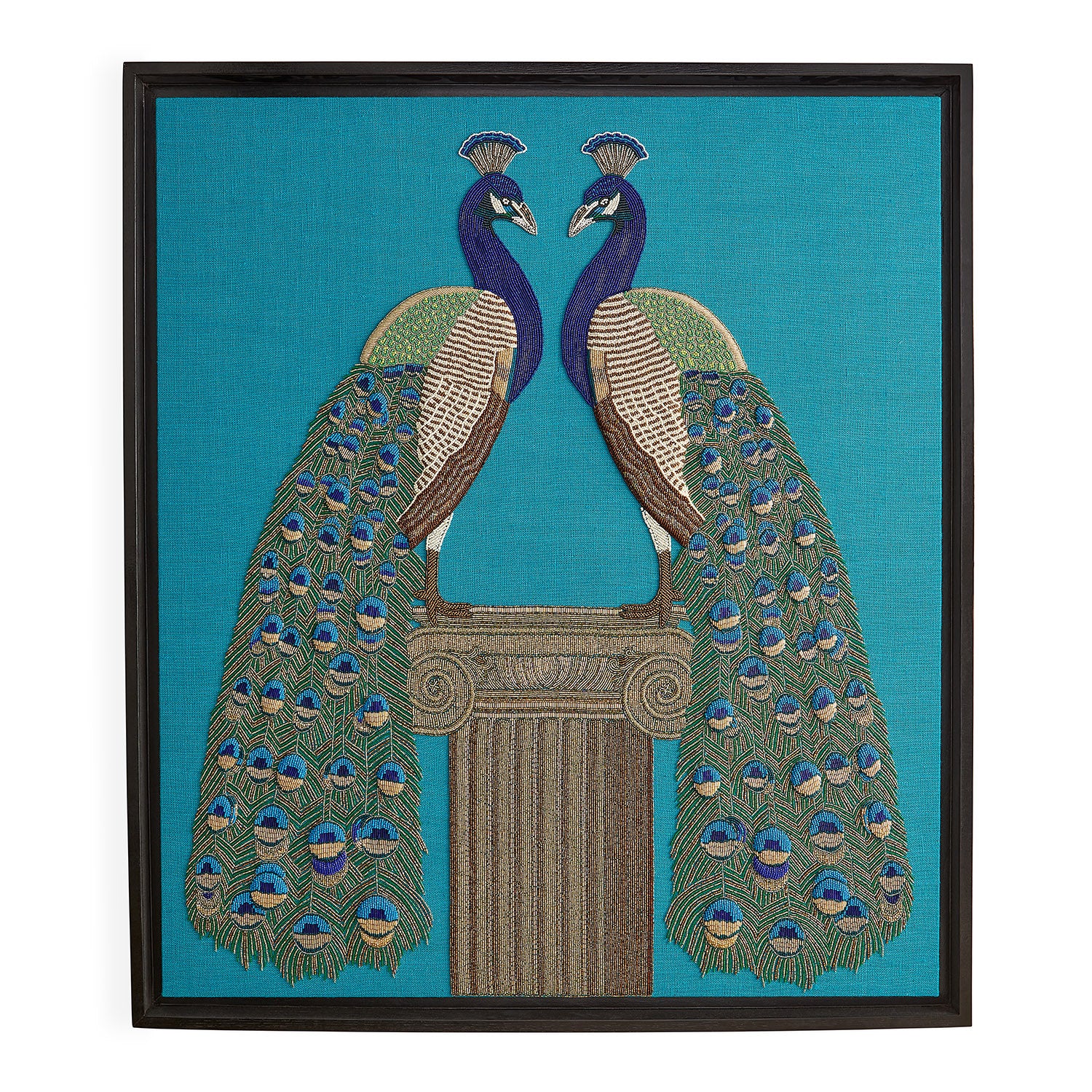 Jonathan Adler Peacock Beaded Artwork