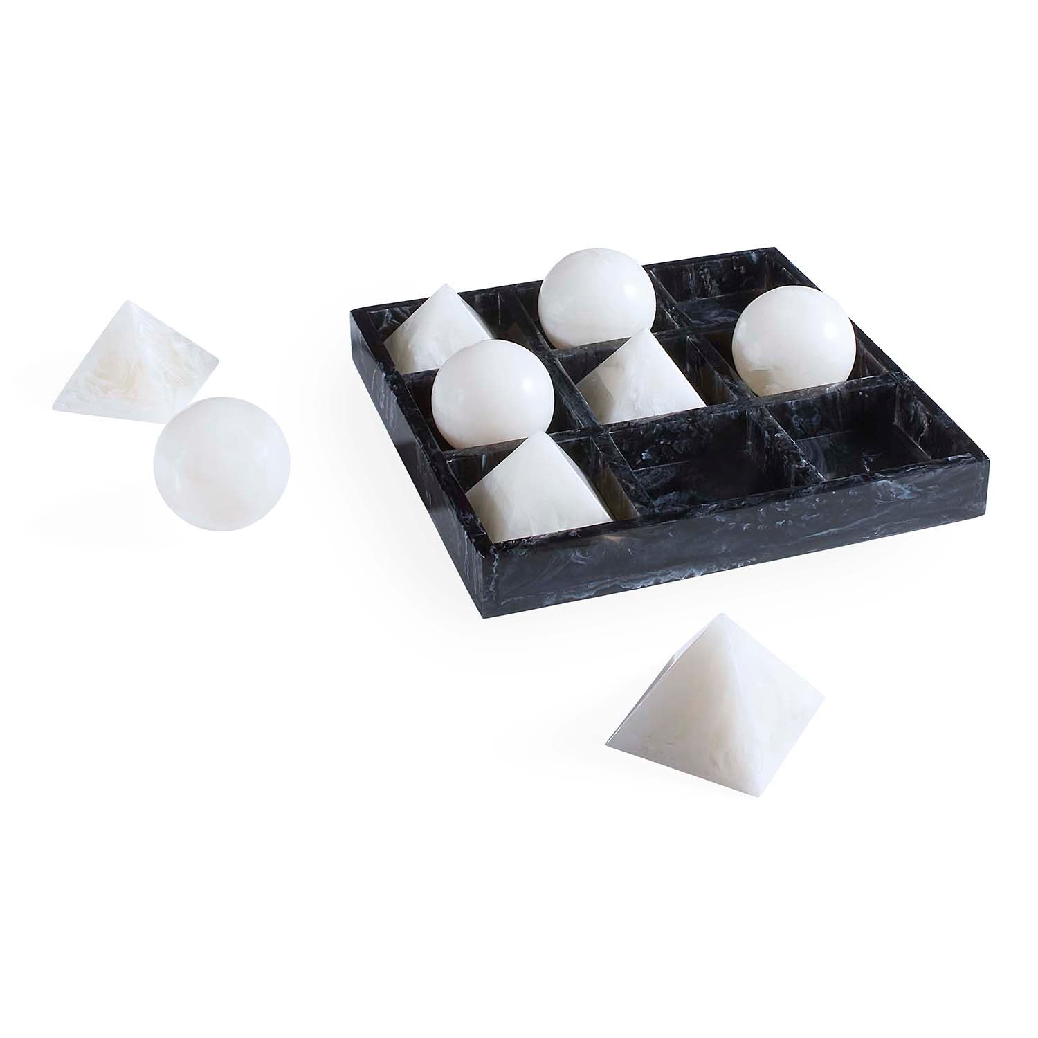 Jonathan Adler Mustique Black & White Tic-Tac-Toe Set