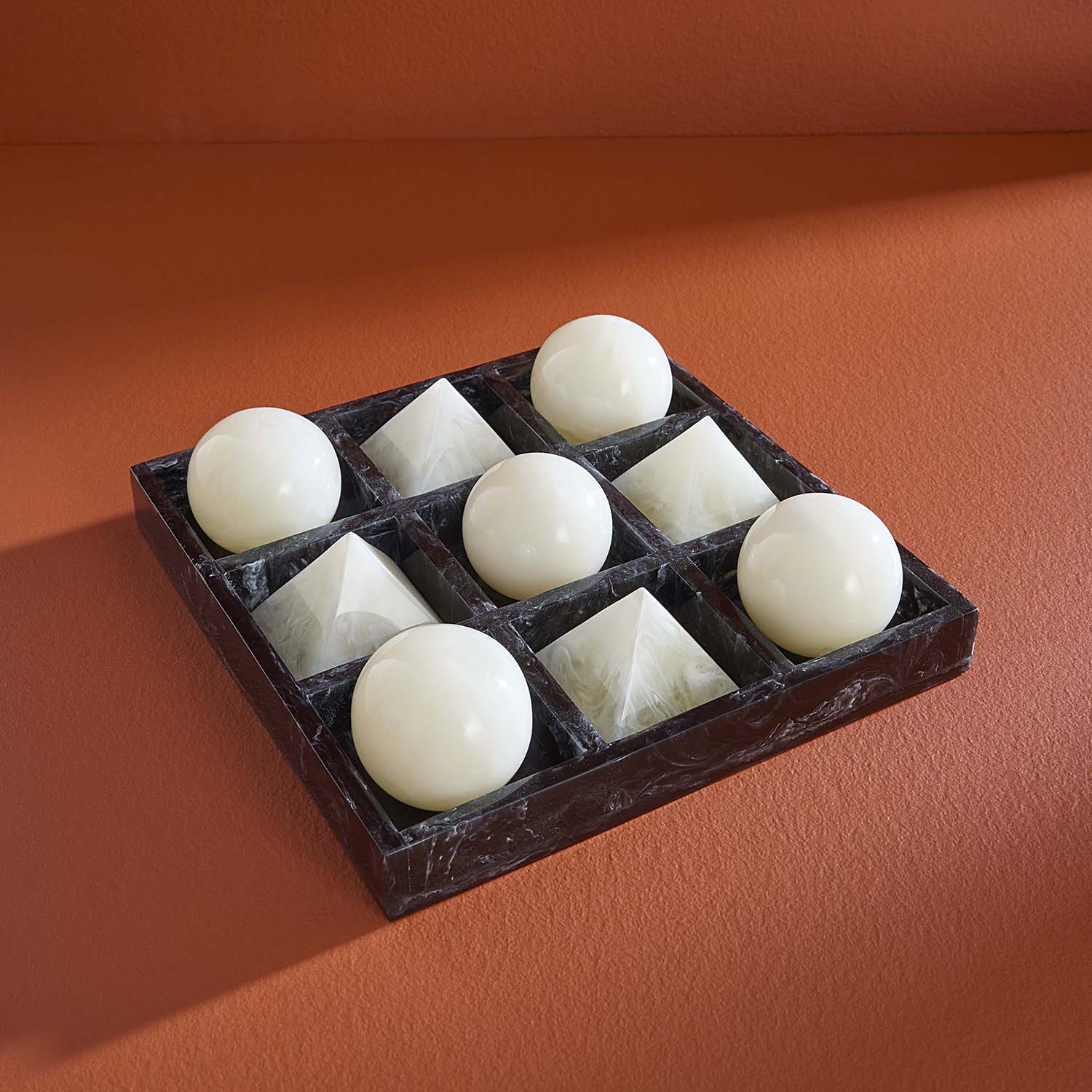 Jonathan Adler Mustique Black & White Tic-Tac-Toe Set