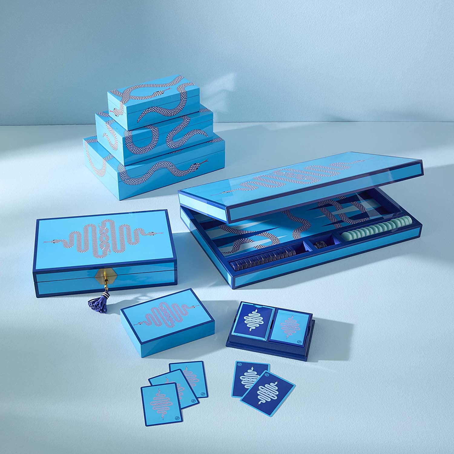 Jonathan Adler Eden Blue Lacquer Card Set