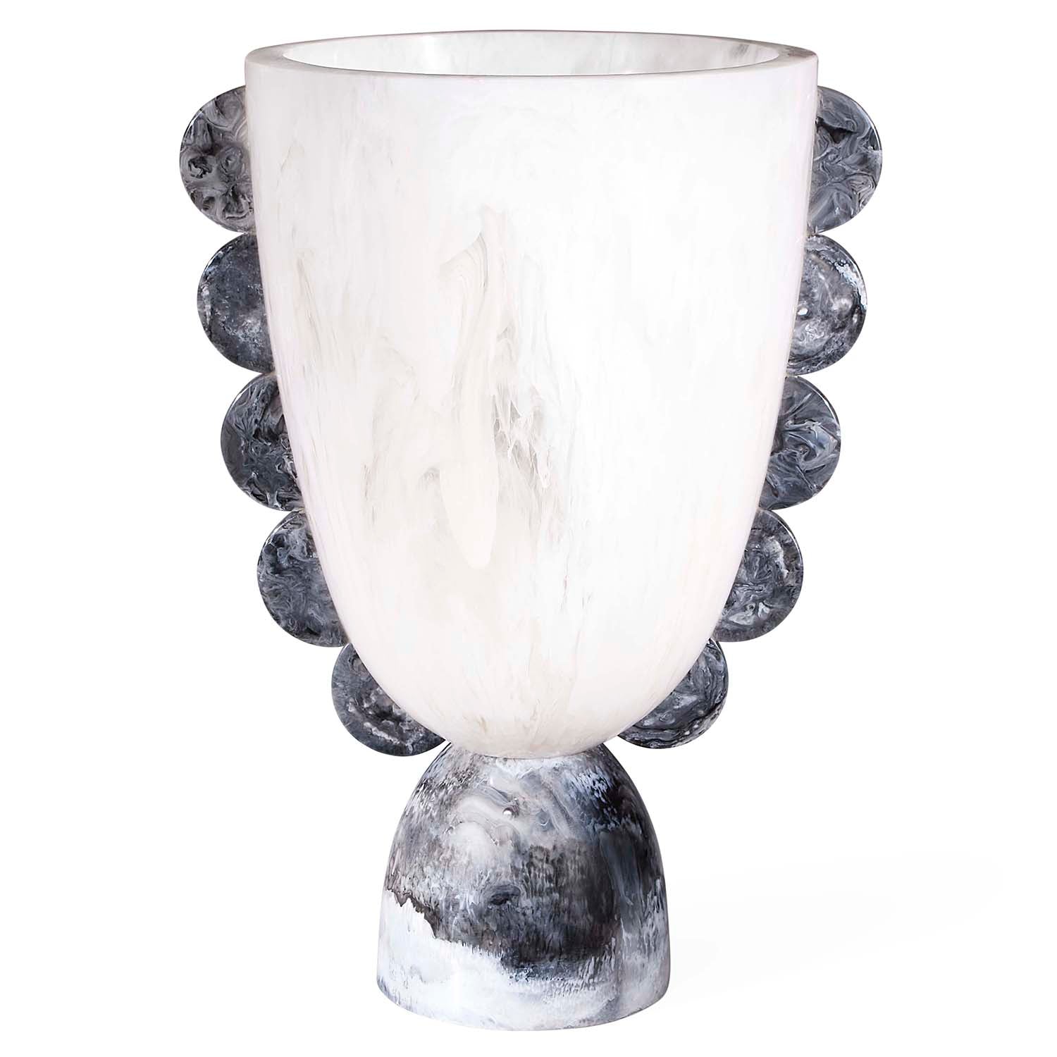 Jonathan Adler Mustique Black & White Scalloped Urn