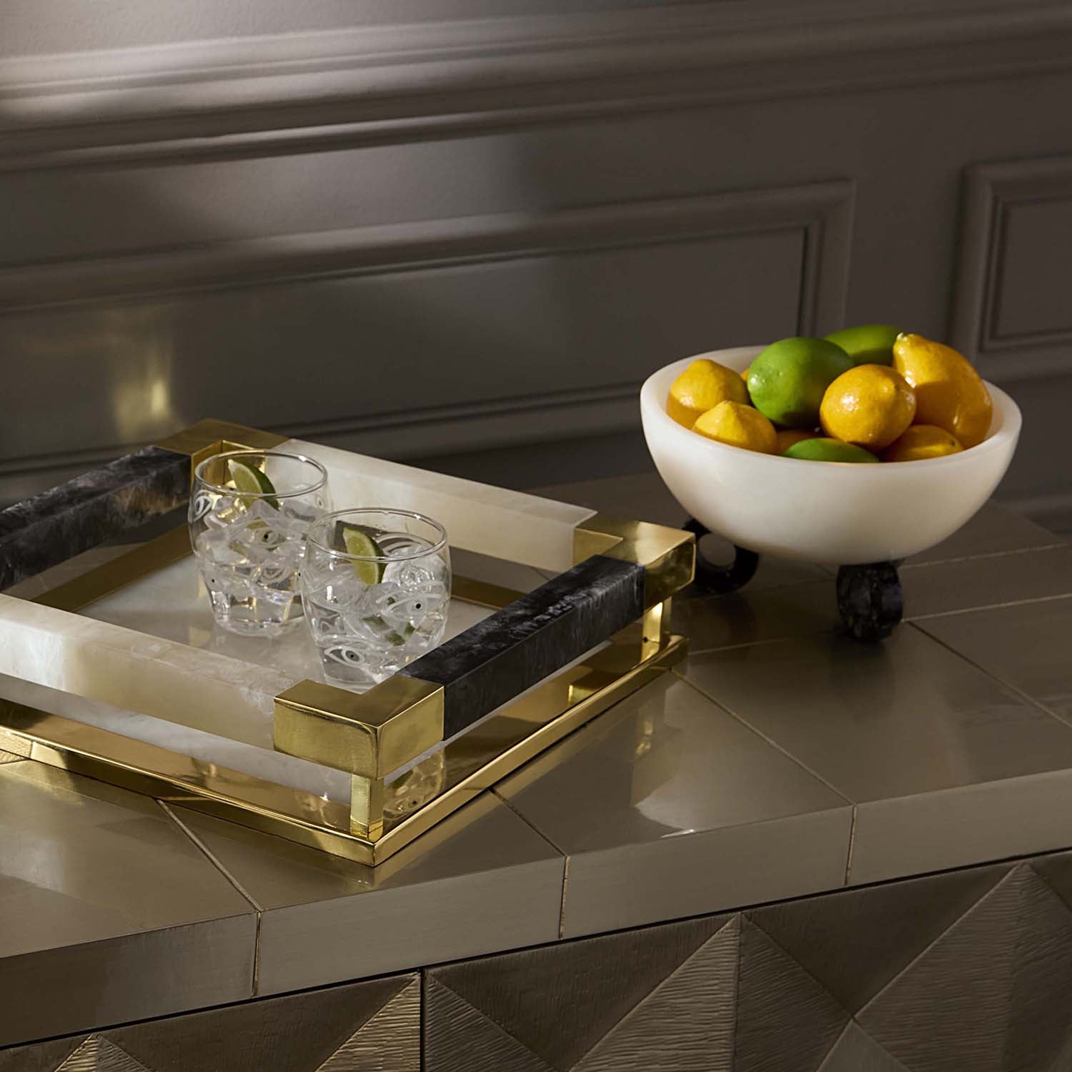 Jonathan Adler Mustique Black & White Disc Bowl