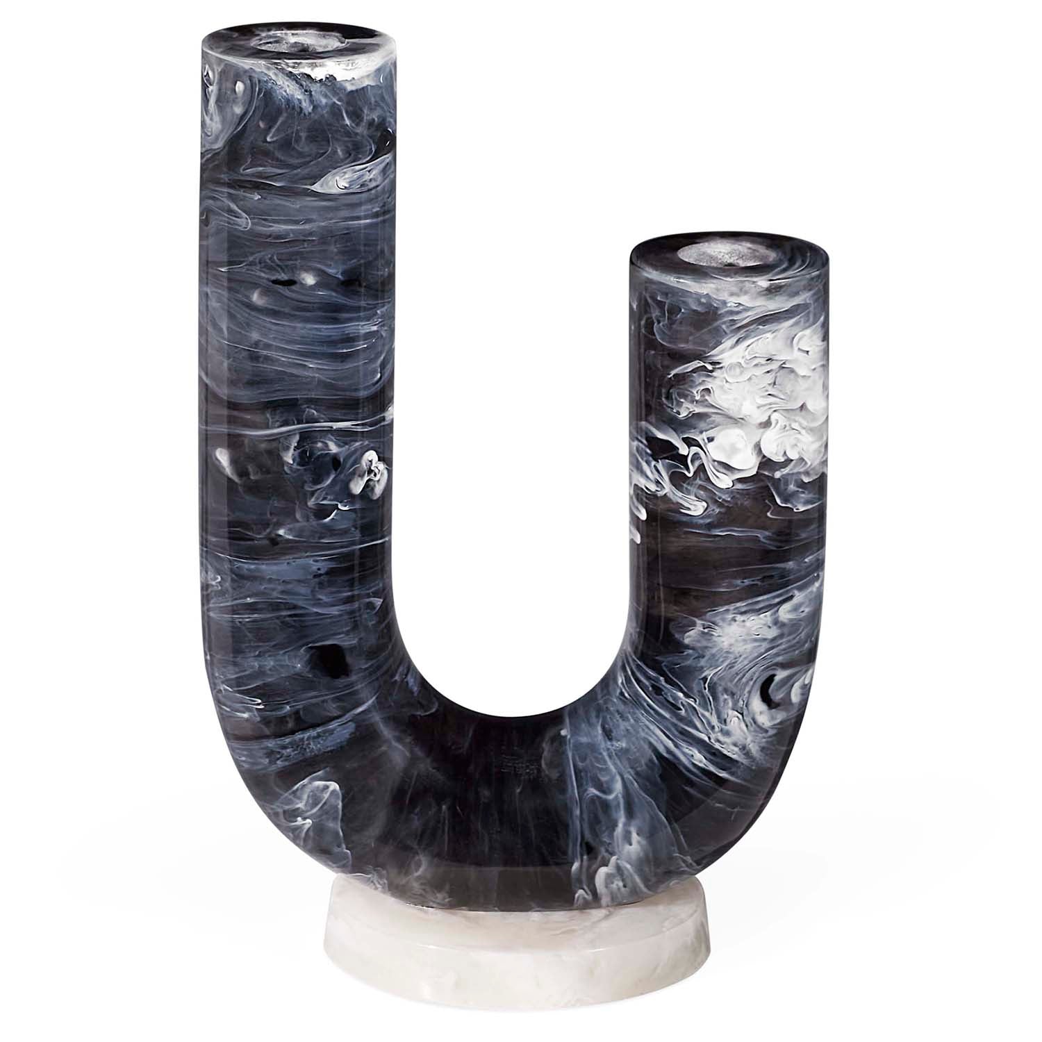 Jonathan Adler Mustique Black & White Double Tube Vase