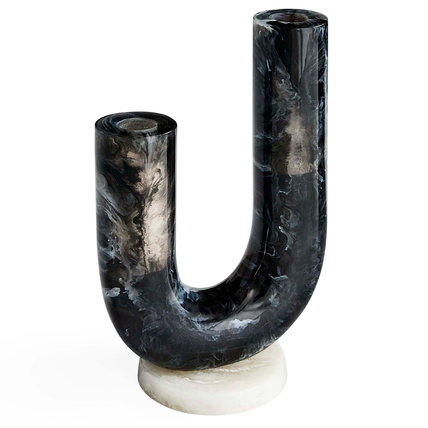 Jonathan Adler Mustique Black & White Double Tube Vase