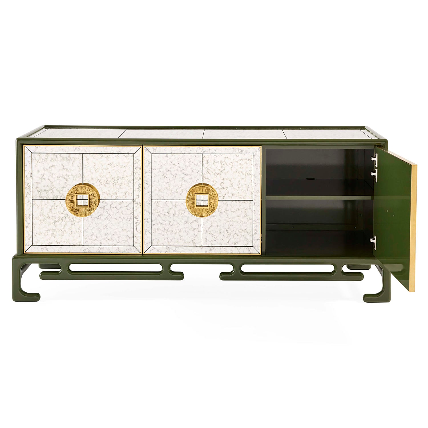 Close-up of the olive lacquer frame