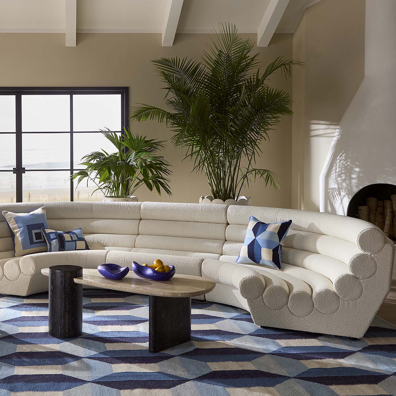 Jonathan Adler Futura Three-Piece U-Shape Sectional Sofa