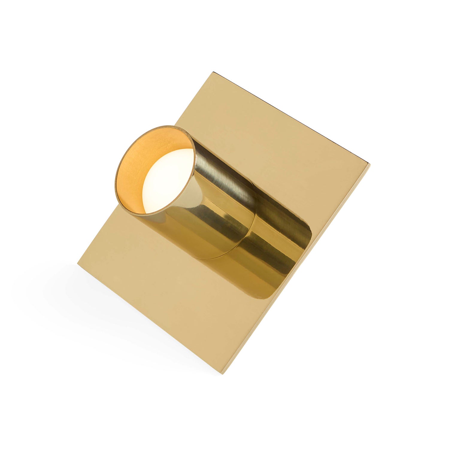 Jonathan Adler Geo Spotlight, top view of brass dome
