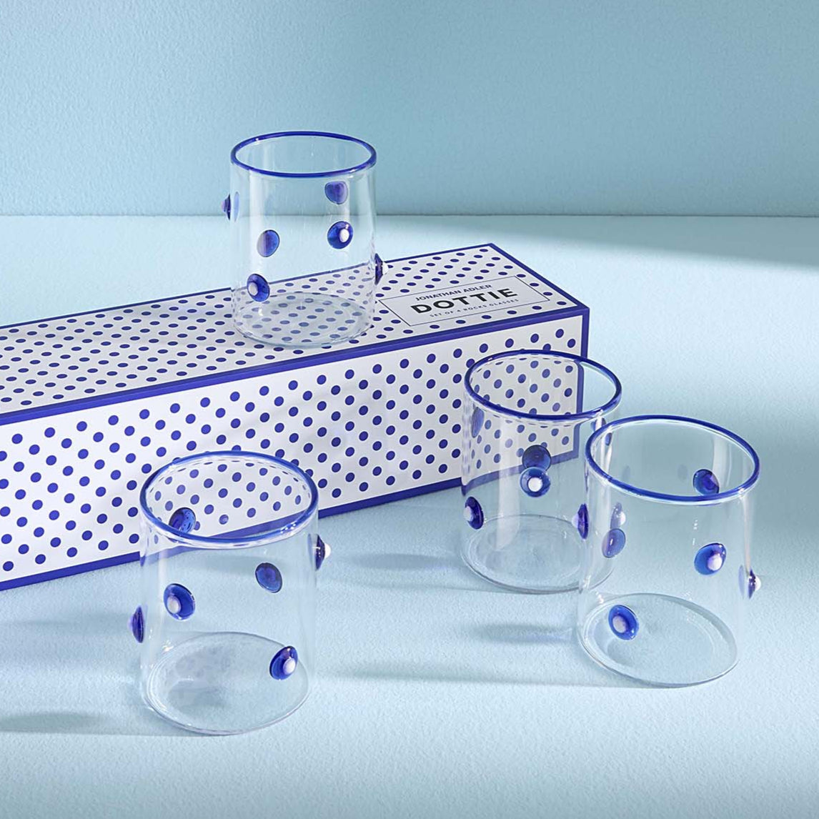 Jonathan Adler Dottie Rocks Glassware Set of 4