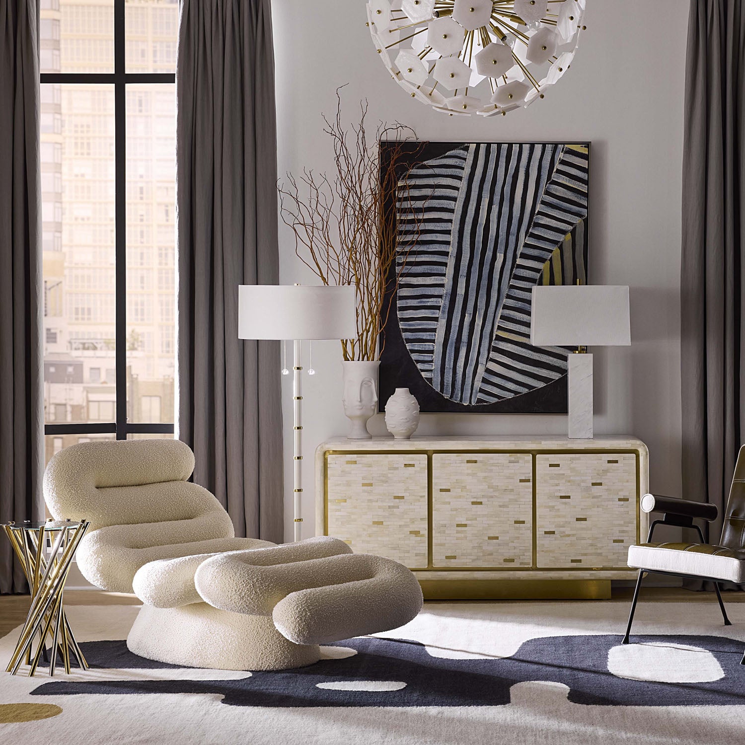 Jonathan Adler Scala Ivory Floor Lamp
