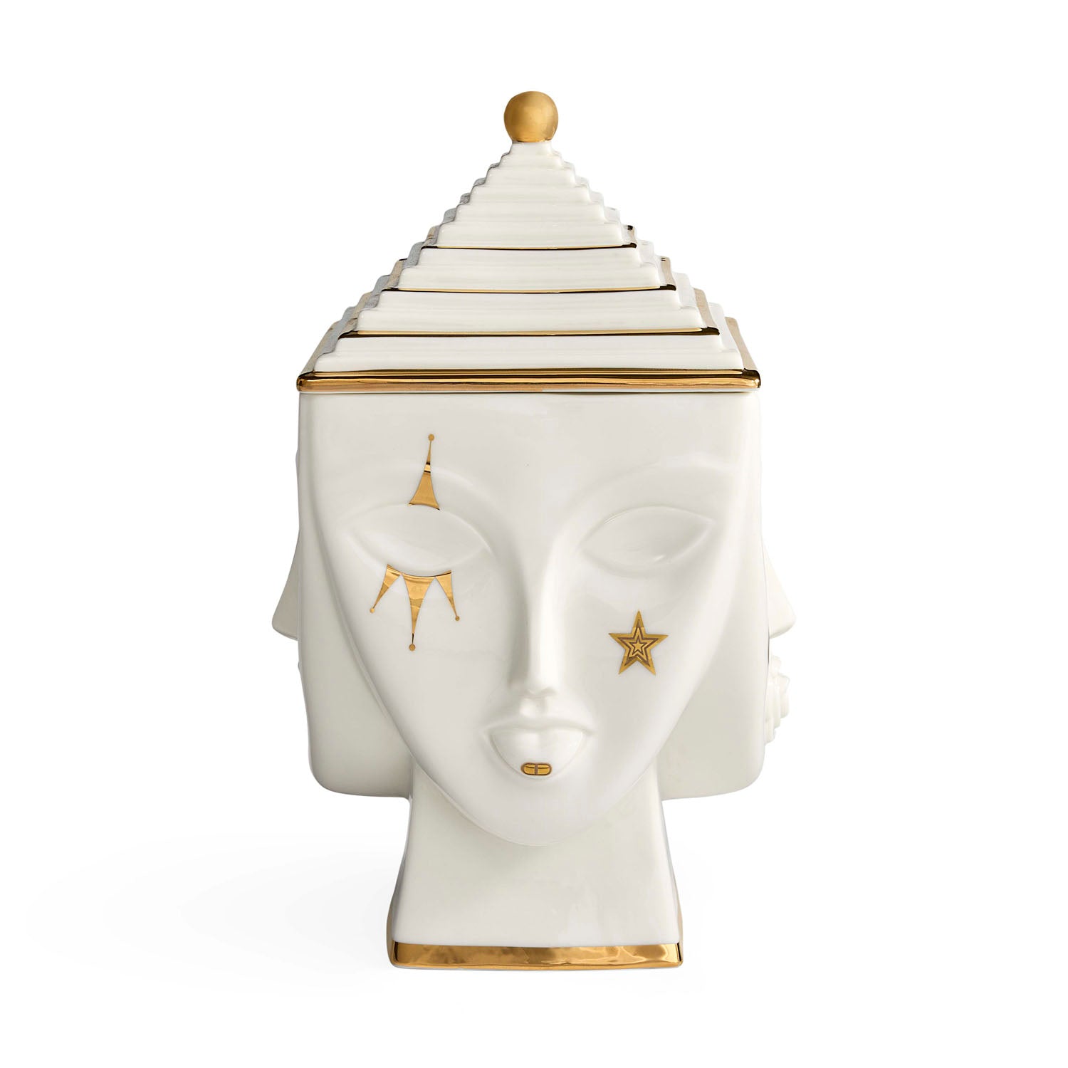 Masquerade ice bucket with lid removed and tongs shown
