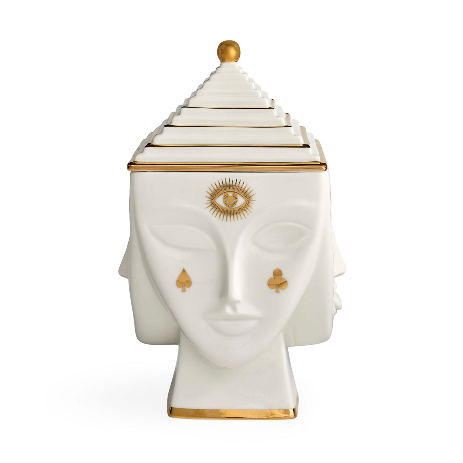Masquerade ice bucket styled on a bar cart