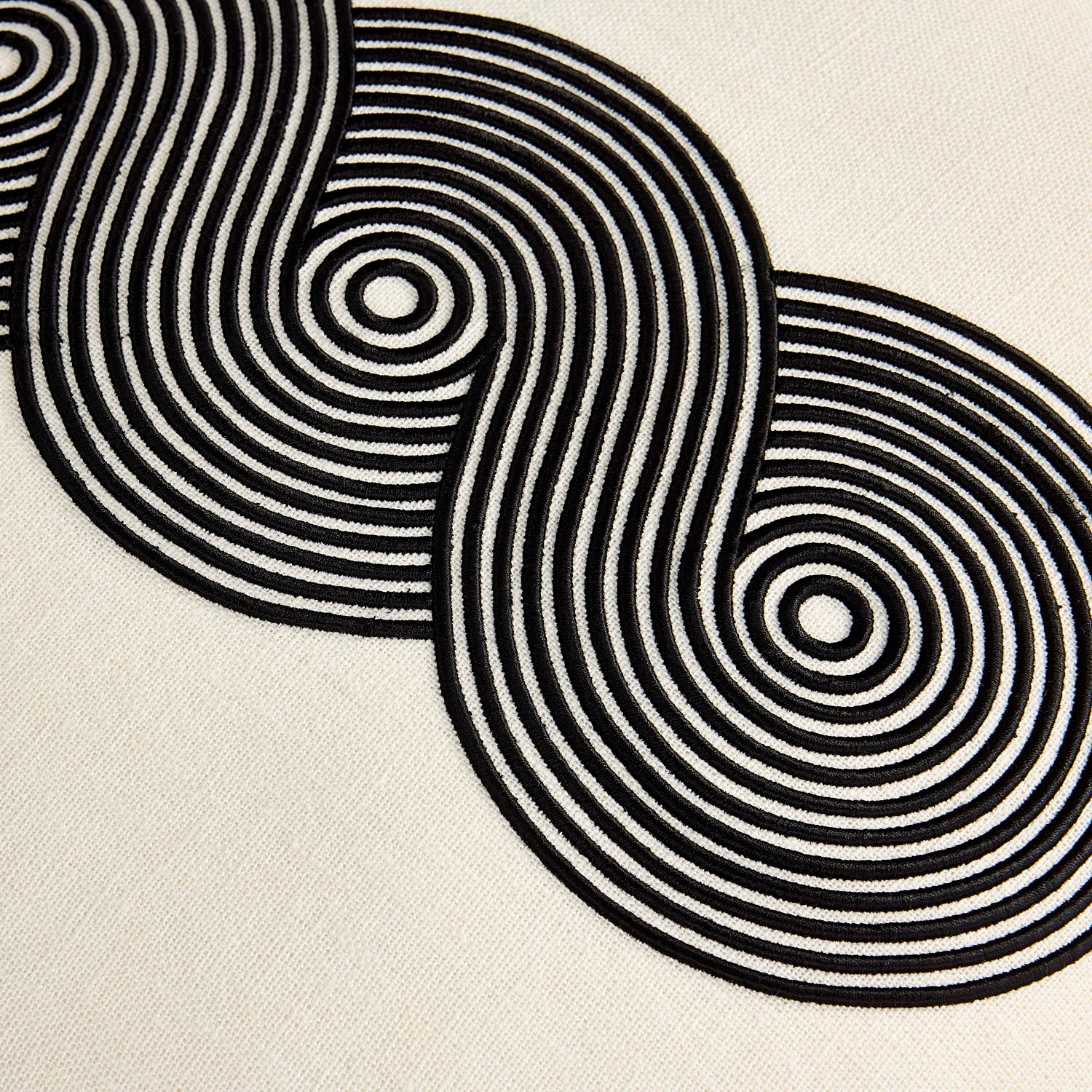 Jonathan Adler Pompidou B&W Loops Circles Throw Pillow