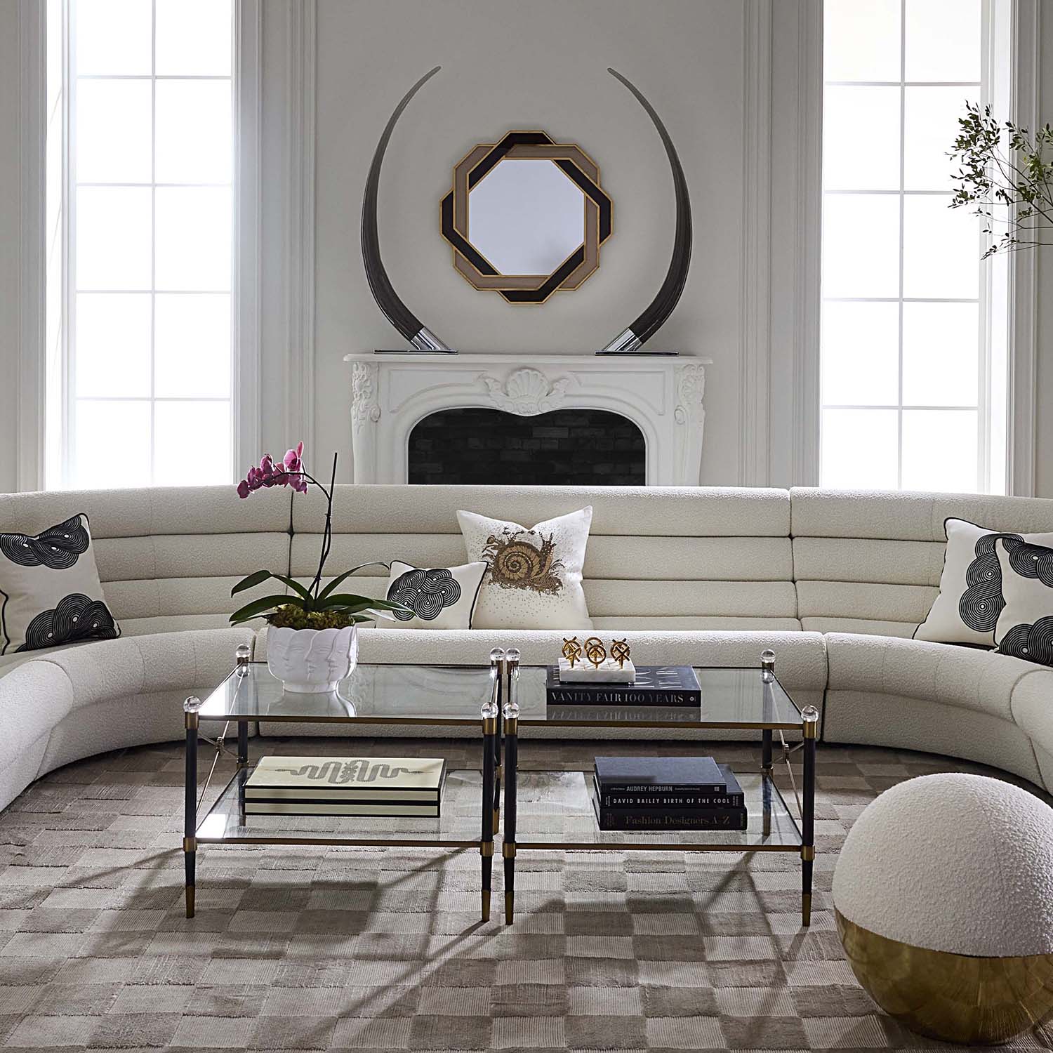 Jonathan Adler Botanist Snail Beaded Throw Pillow