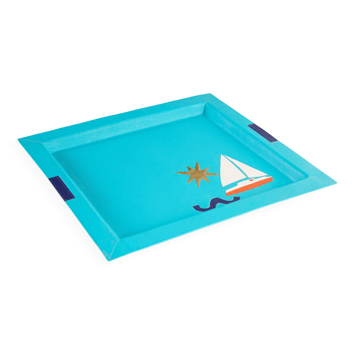 Jonathan Adler Playa Leather Boat Tray