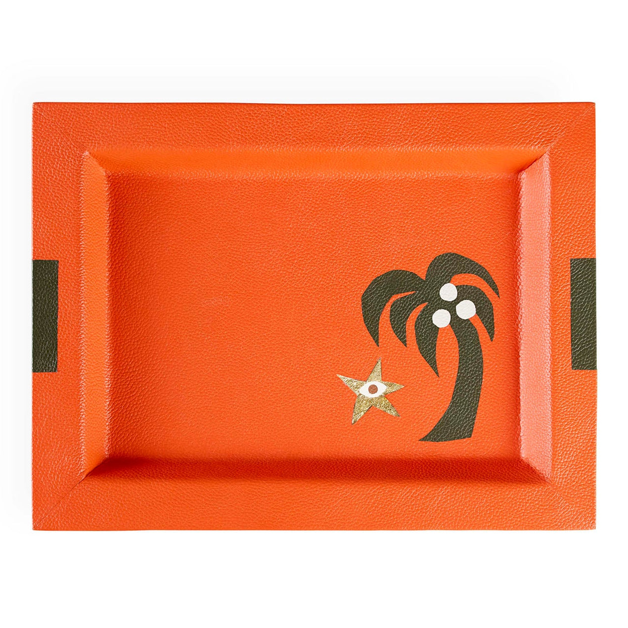 Jonathan Adler Playa Leather Palm Tree Tray