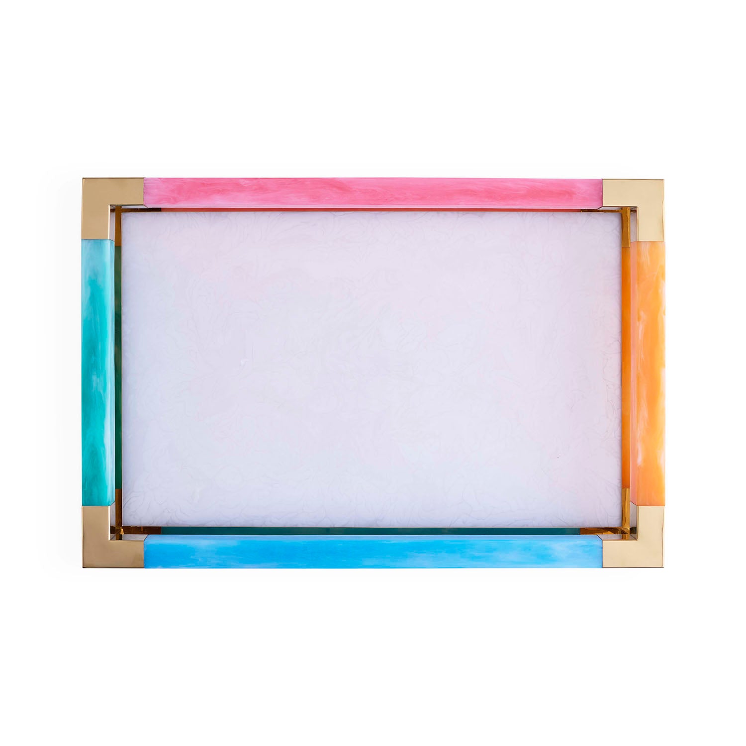 Jonathan Adler Como Rectangle Tray, close-up of polished brass accent