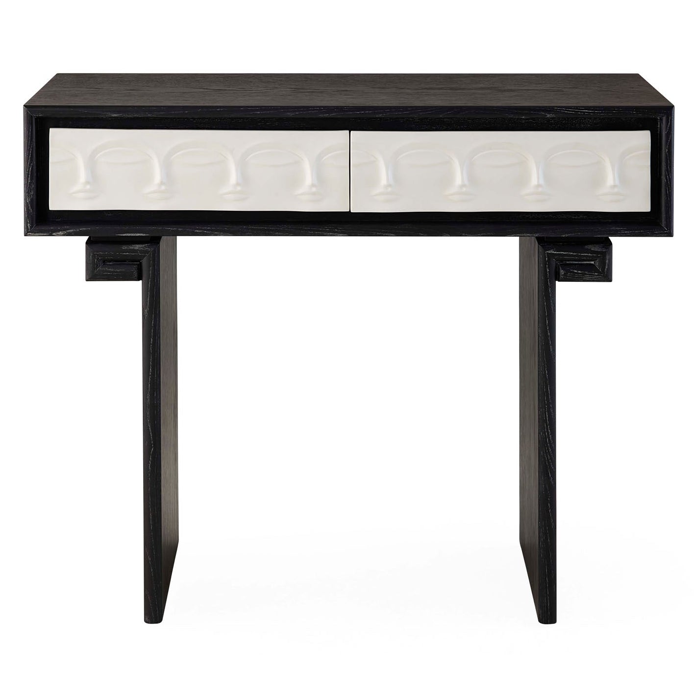 Jonathan Adler Dora Maar Console, detail of Muse-faced porcelain drawer