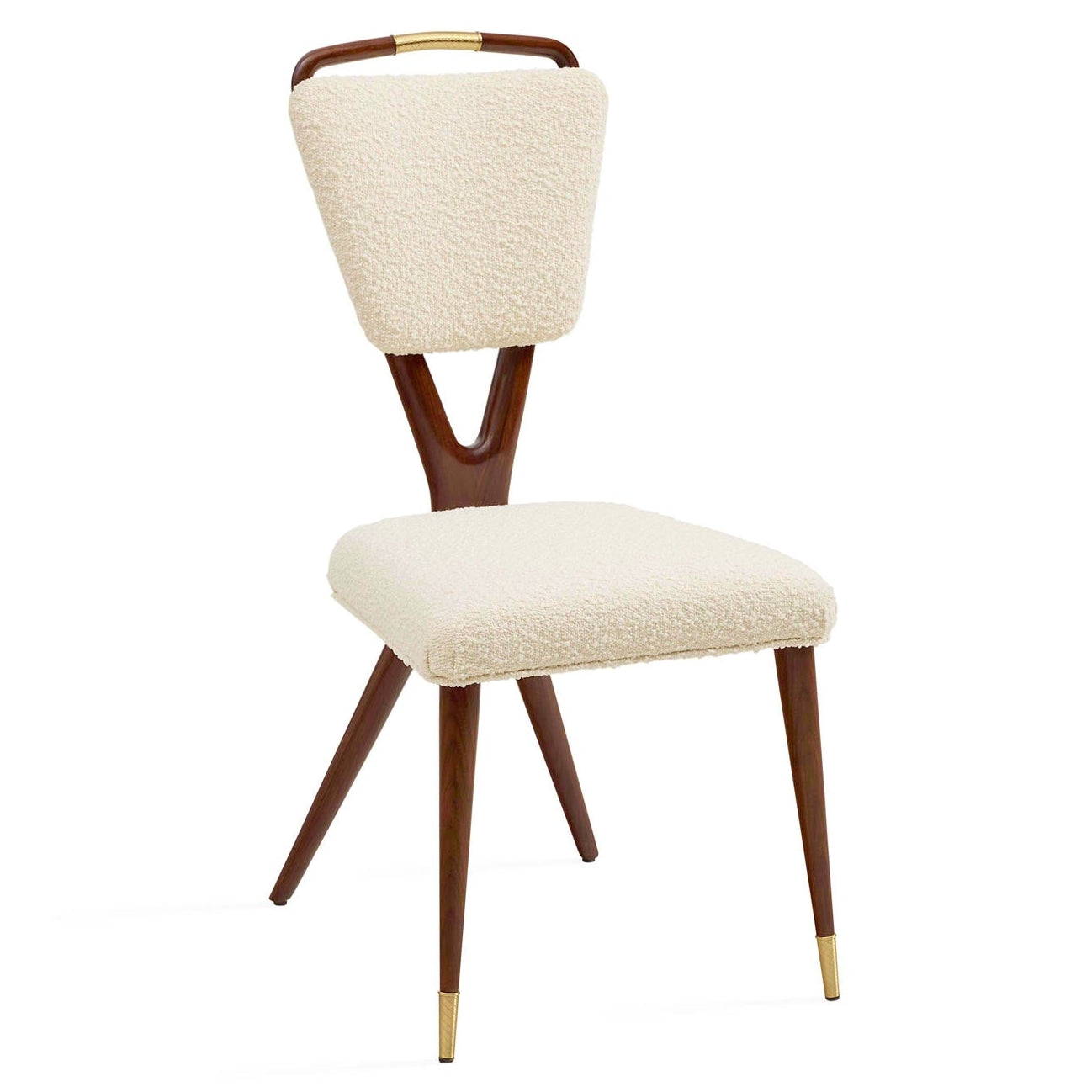 Jonathan Adler Torino Walnut X-Back Dining Chair