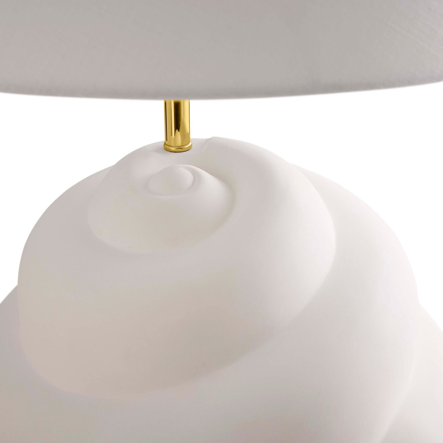 Jonathan Adler Giant Snail porcelain table lamp, close-up of snail shell detail