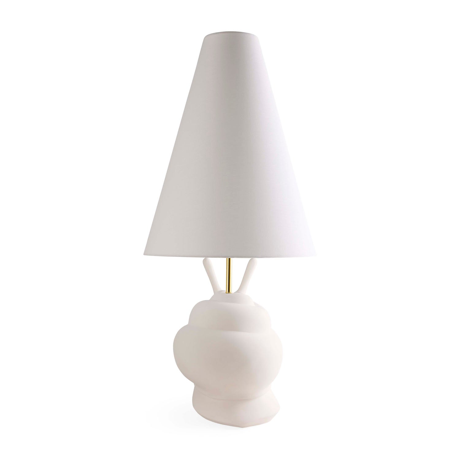 Jonathan Adler Giant Snail lamp, detail of polished nickel hardware