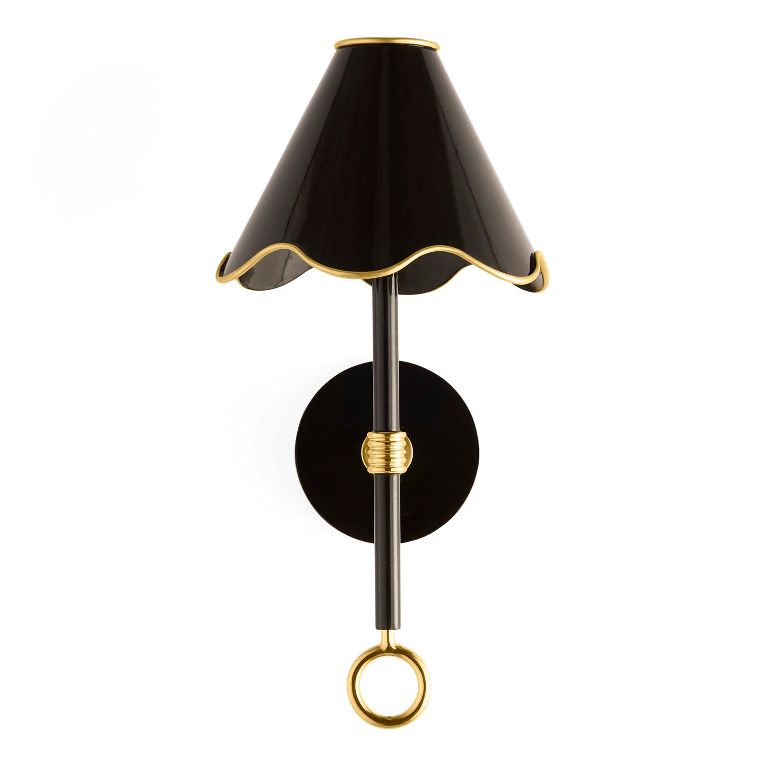 Jonathan Adler Ripple Black Rechargeable LED Wall Sconce